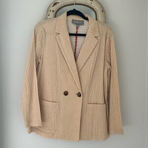 Anthropologie Textured Tan Blazer